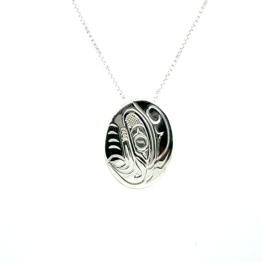 Pendant - Sterling Silver - Oval - Small - Thunderbird