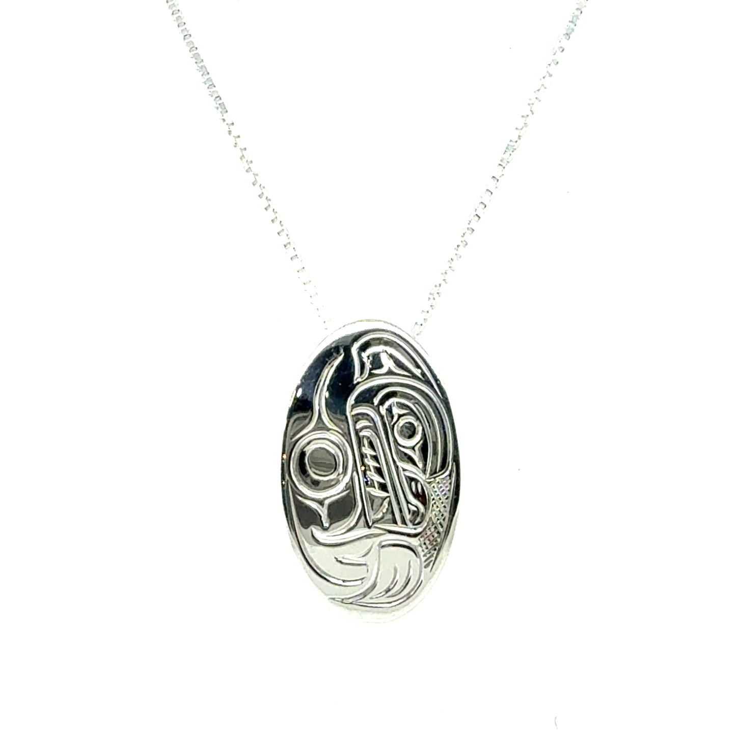 Pendant - Sterling Silver - Oval - Small - Bear