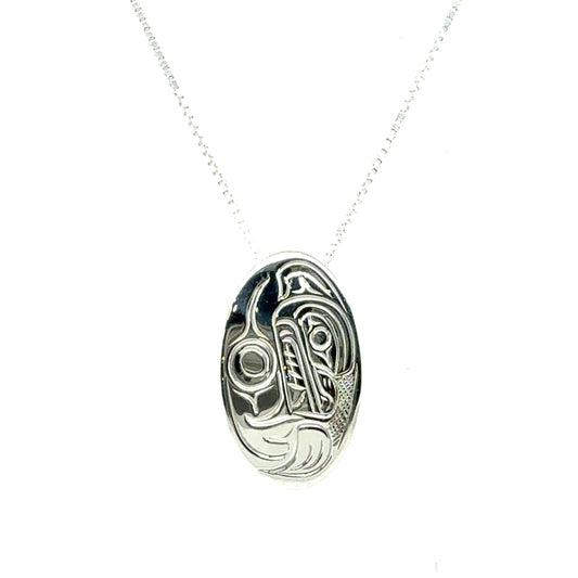 Pendant - Sterling Silver - Oval - Small - Bear