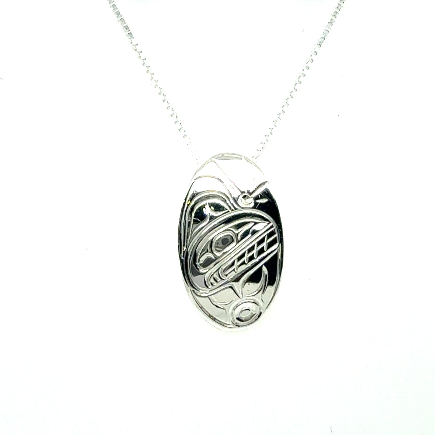 Pendant - Sterling Silver - Oval - Small - Orca