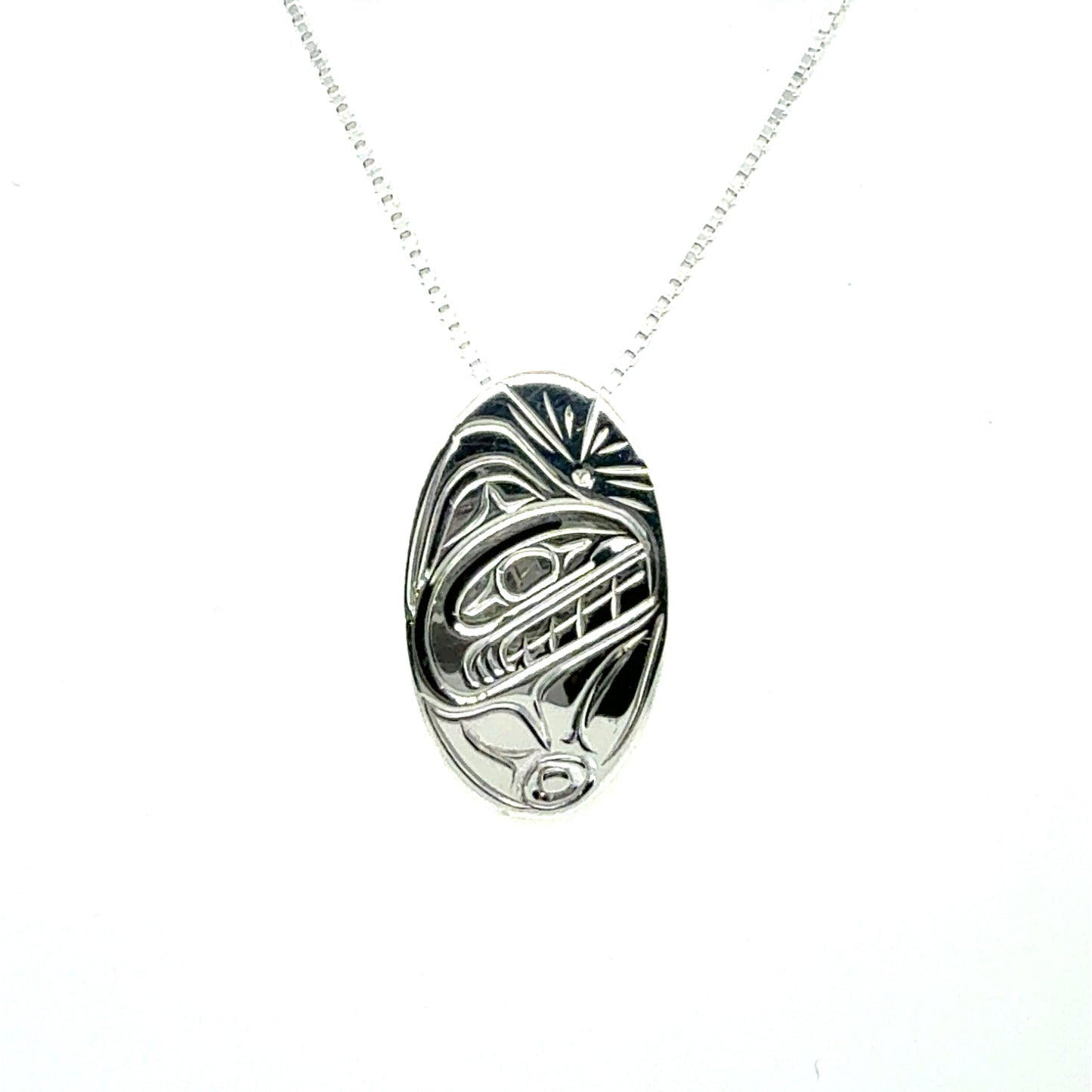 Pendant - Sterling Silver - Oval - Small - Orca