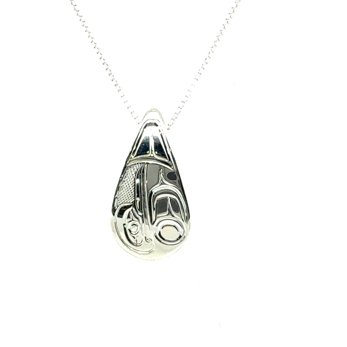 Pendant - Sterling Silver - Teardrop - Small - Hummingbird