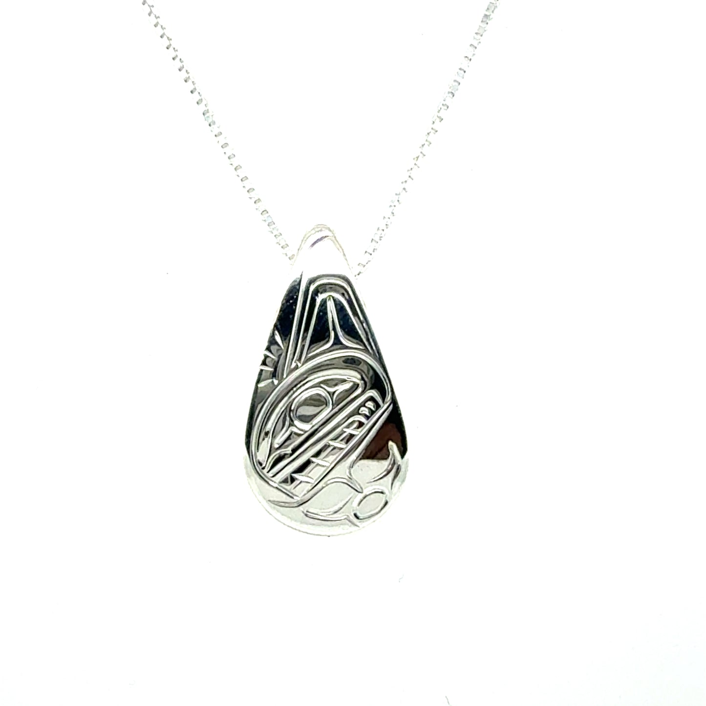 Pendant - Sterling Silver - Teardrop - Small - Orca