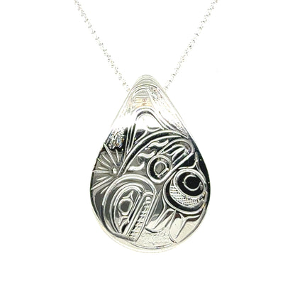Pendant - Sterling Silver - Teardrop - Orca