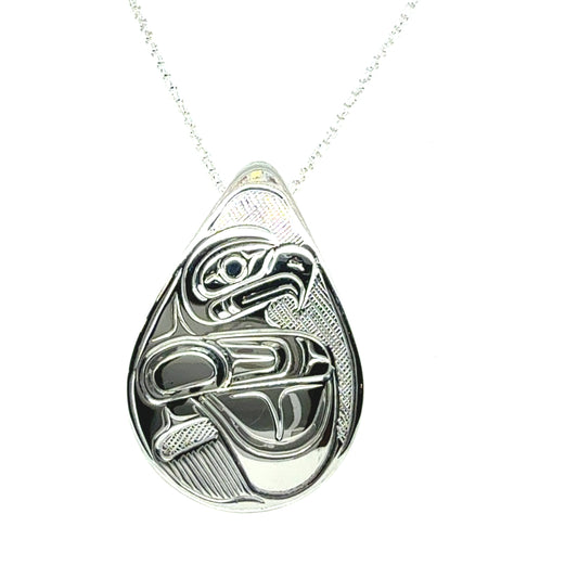 Pendant - Sterling Silver - Teardrop - Eagle