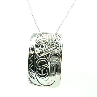 Pendant - Sterling Silver - Rectangle - Wolf