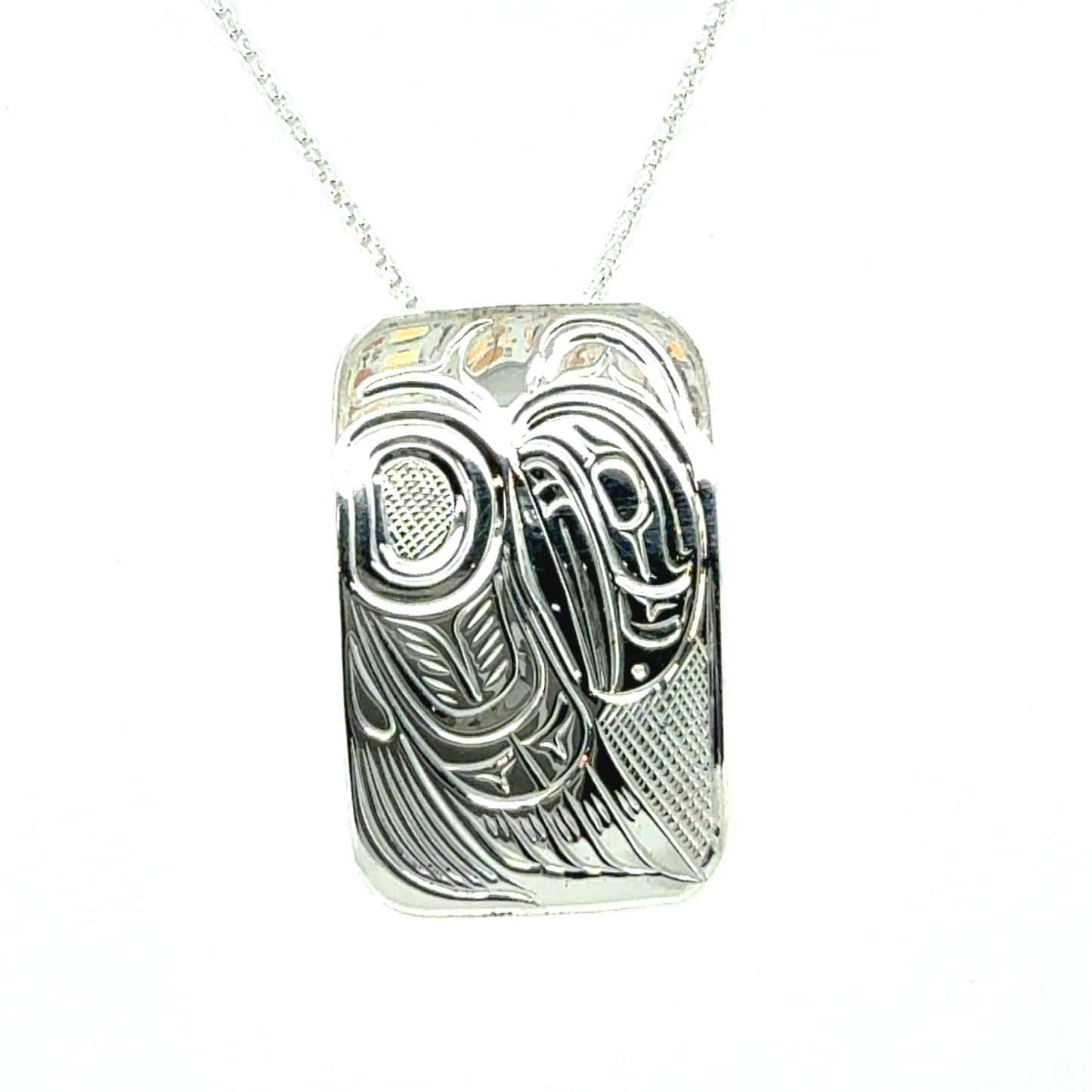 Pendant - Sterling Silver - Rectangle - Raven