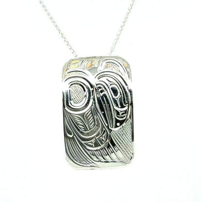 Pendant - Sterling Silver - Rectangle - Raven