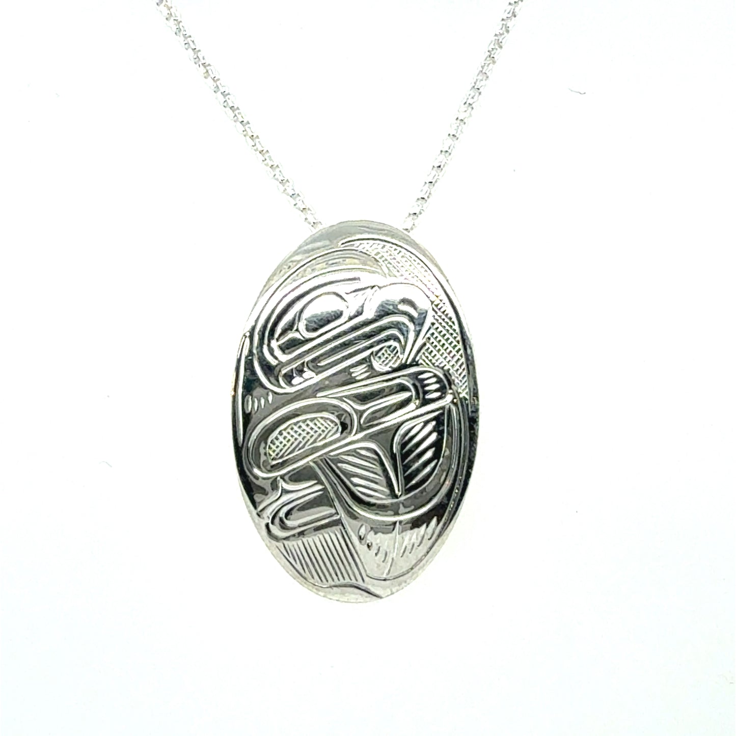 Pendant - Sterling Silver - Oval - Eagle