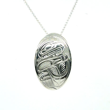 Pendant - Sterling Silver - Oval - Eagle