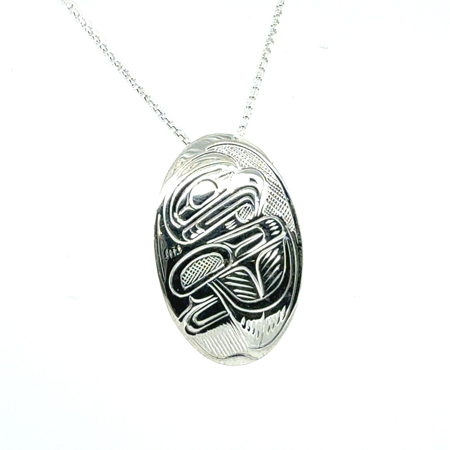 Pendant - Sterling Silver - Oval - Eagle