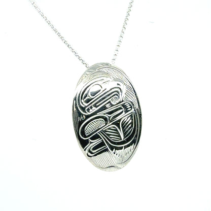 Pendant - Sterling Silver - Oval - Eagle