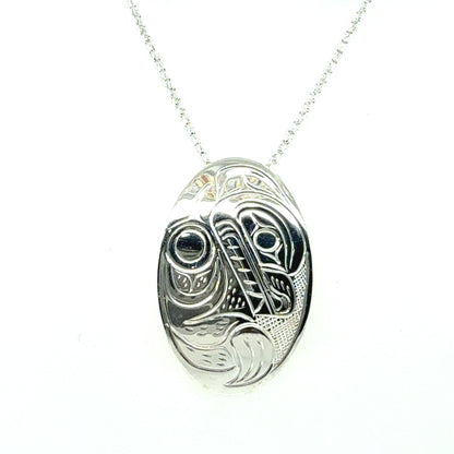 Pendant - Sterling Silver - Oval - Bear