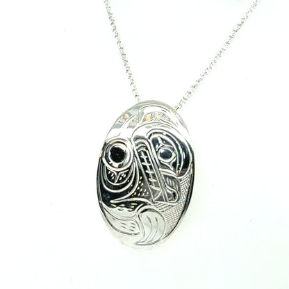 Pendant - Sterling Silver - Oval - Bear