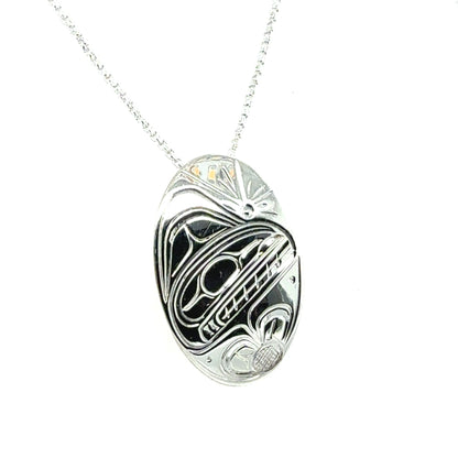 Pendant - Sterling Silver - Oval - Orca