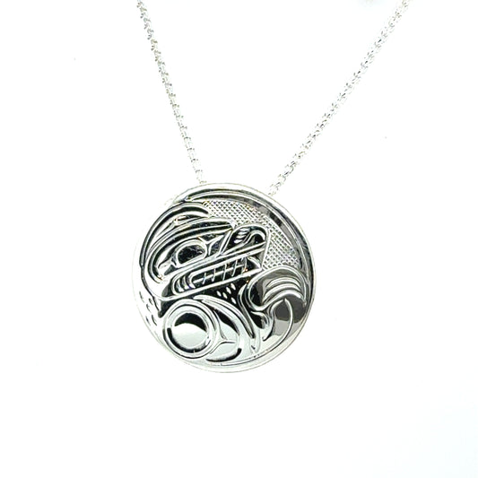 Pendant - Sterling Silver - Round - Bear