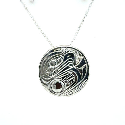 Pendant - Sterling Silver - Round - Eagle