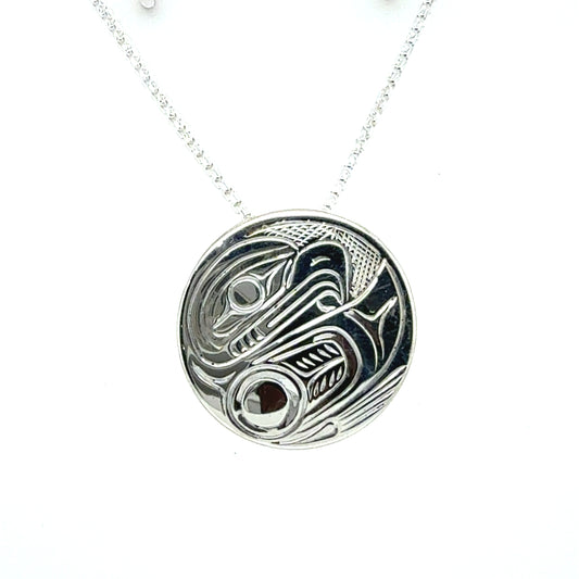Pendant - Sterling Silver - Round - Eagle
