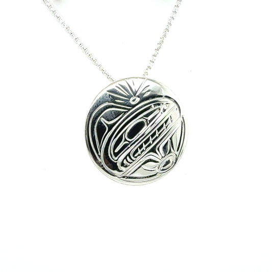 Pendant - Sterling Silver - Round - Orca