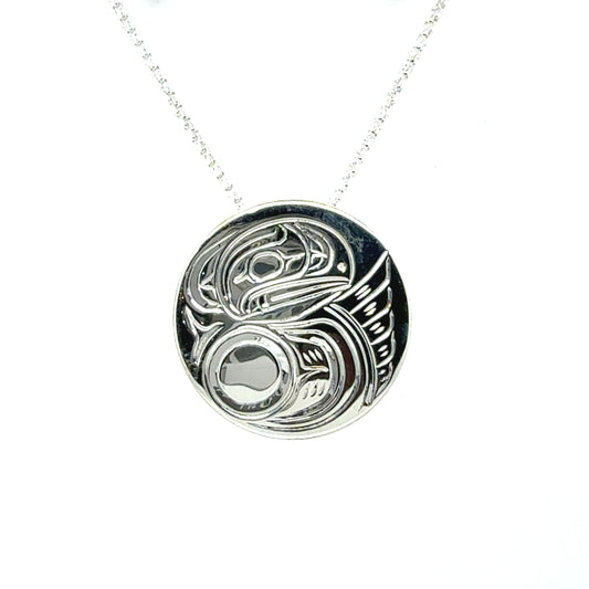 Pendant - Sterling Silver - Round - Raven