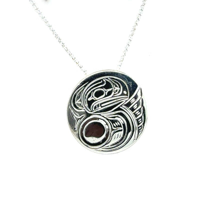 Pendant - Sterling Silver - Round - Raven