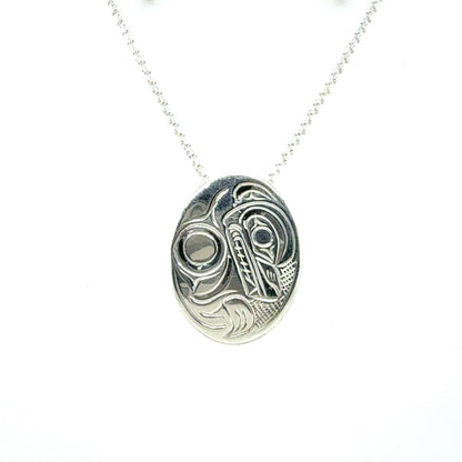 Pendant - Sterling Silver - Oval - Small - Bear