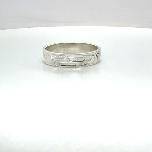 Ring - Sterling Silver - 3/16" - Eagle - Size 8