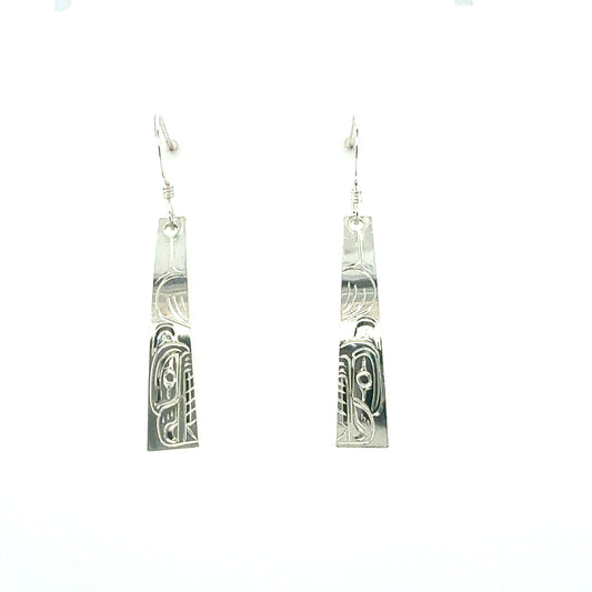 Earrings - Sterling Silver - Rectangle - Bear