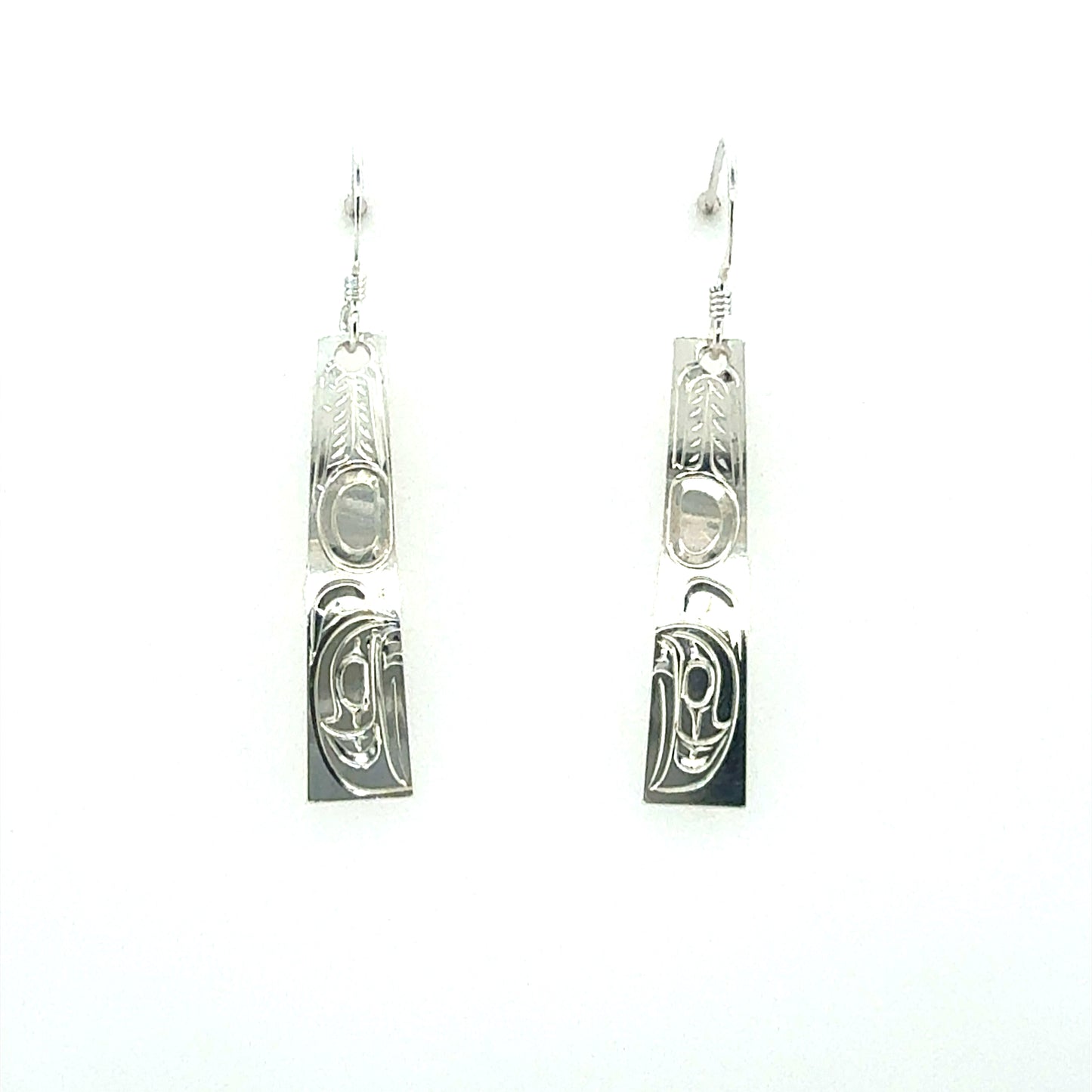 Earrings - Sterling Silver - Rectangle - Raven