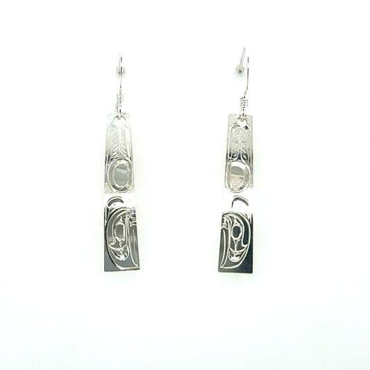Earrings - Sterling Silver - Rectangle - Raven