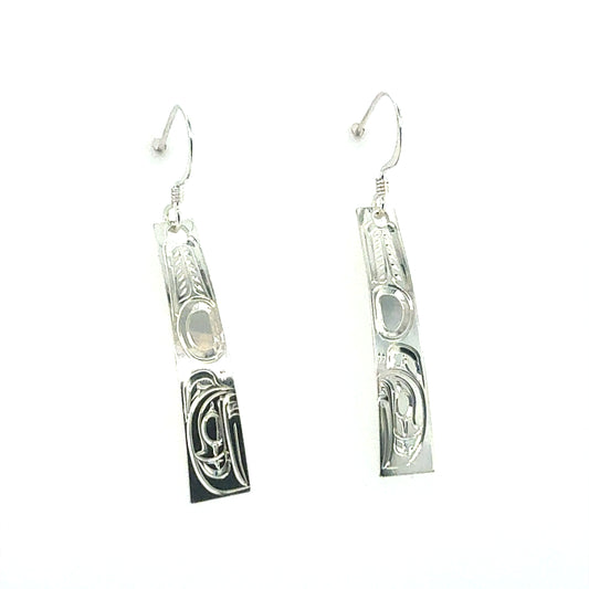 Earrings - Sterling Silver - Rectangle - Raven