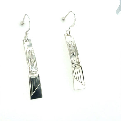 Earrings - Sterling Silver - Rectangle - Eagle