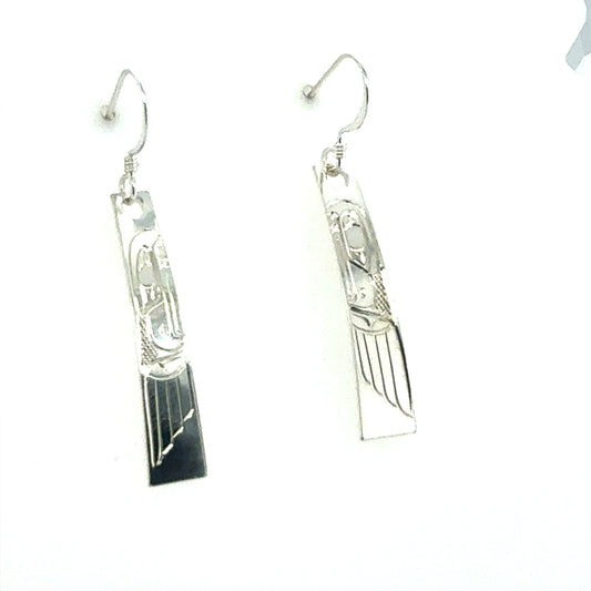 Earrings - Sterling Silver - Rectangle - Eagle
