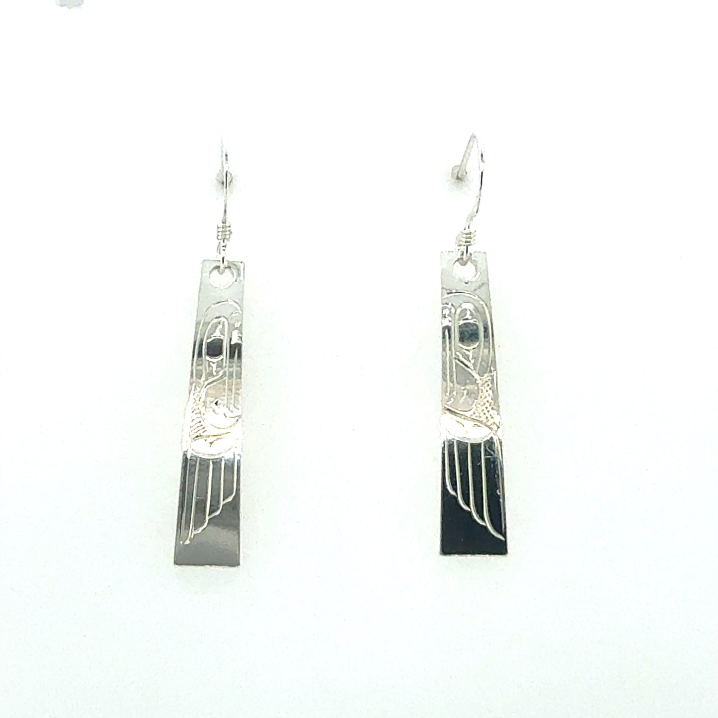 Earrings - Sterling Silver - Rectangle - Eagle