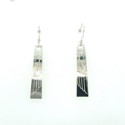 Earrings - Sterling Silver - Rectangle - Eagle