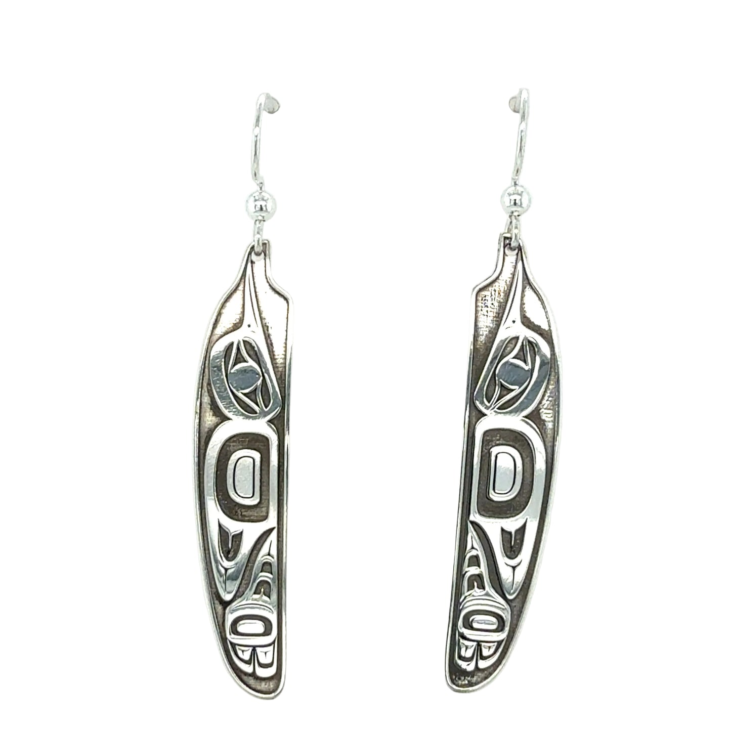 Earrings - Sterling Silver - Feather - Hummingbird