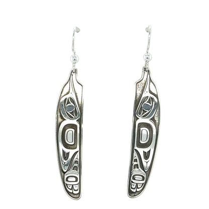 Earrings - Sterling Silver - Feather - Hummingbird