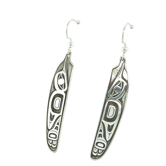 Earrings - Sterling Silver - Feather - Hummingbird
