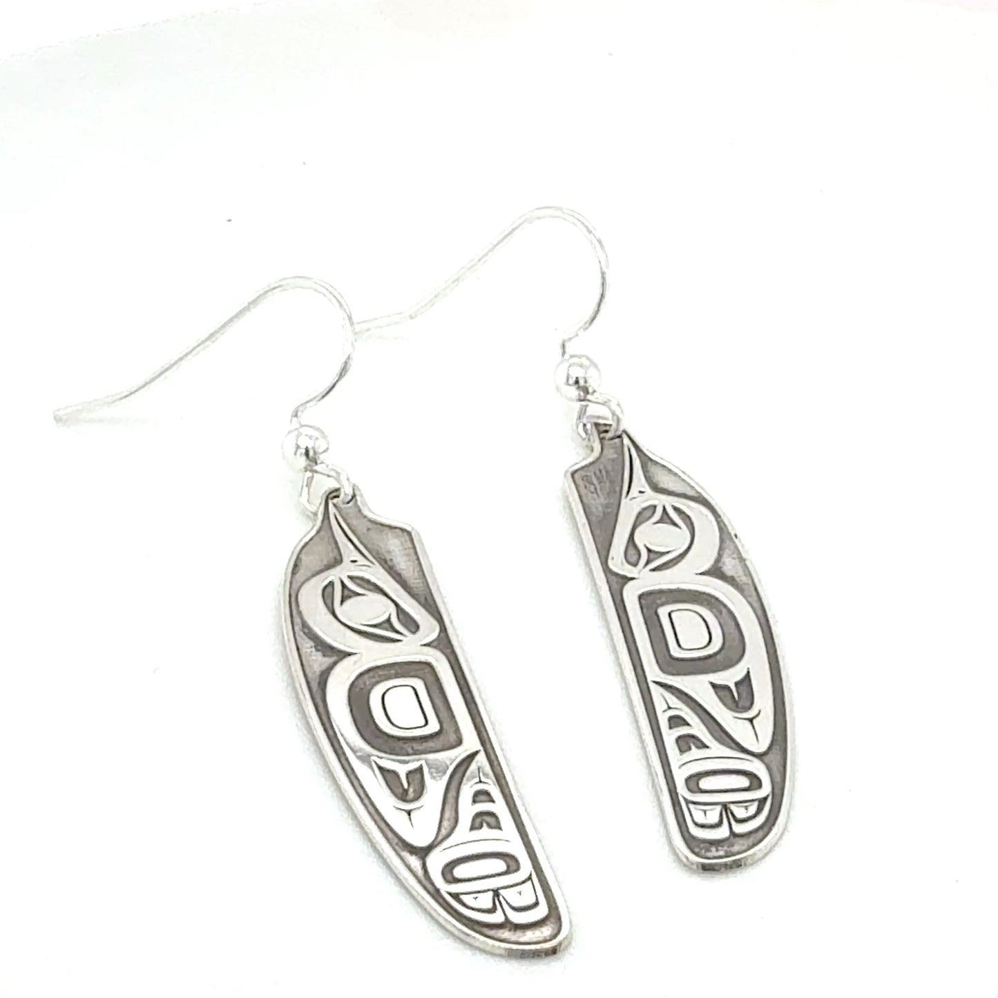 Earrings - Sterling Silver - Feather - Hummingbird