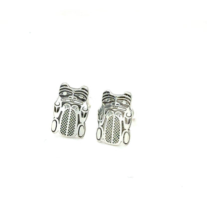 Earrings - Sterling Silver - Studs - Beaver