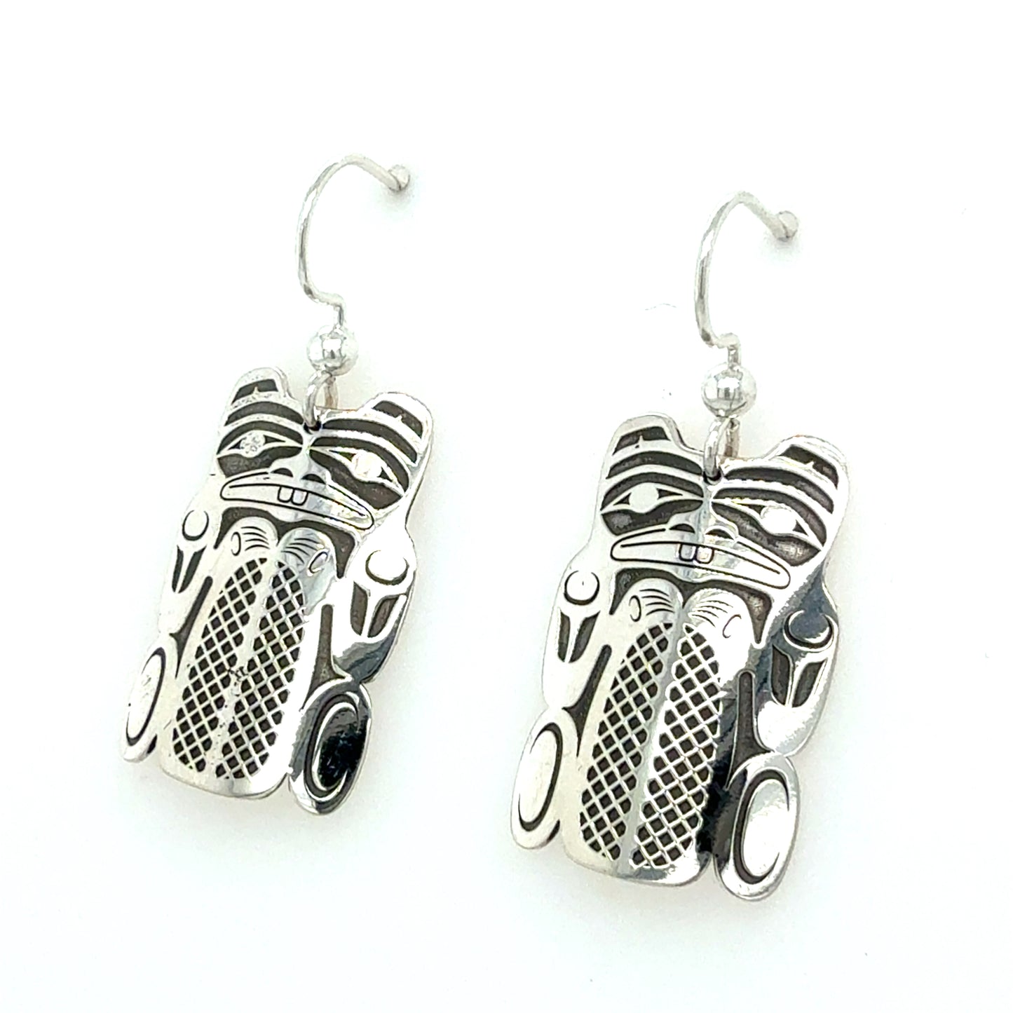 Earrings - Sterling Silver - Cutout - Beaver