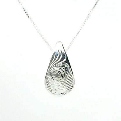 Pendant - Sterling Silver - Small - Teardrop - Wolf