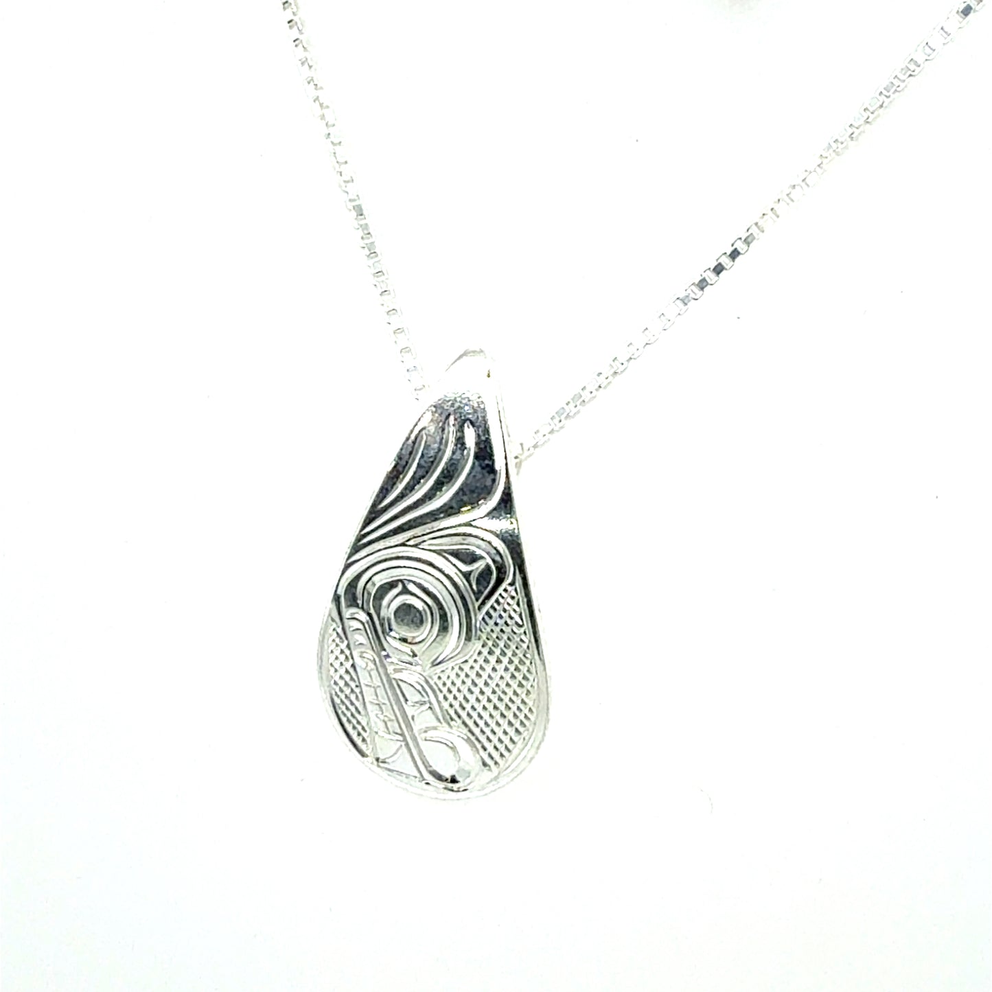 Pendant - Sterling Silver - Small - Teardrop - Wolf