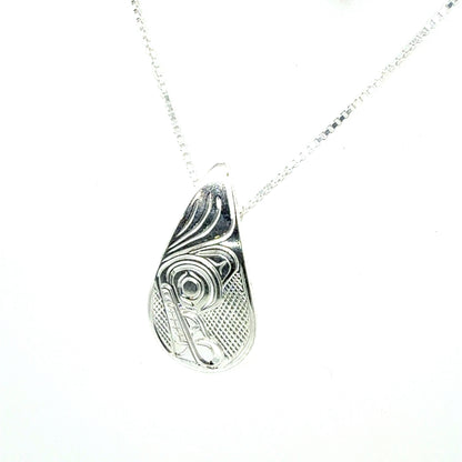 Pendant - Sterling Silver - Small - Teardrop - Wolf