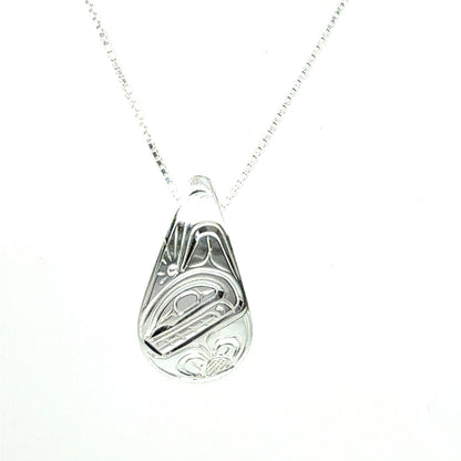 Pendant - Sterling Silver - Small - Teadrop - Orca