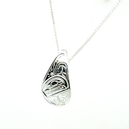 Pendant - Sterling Silver - Small - Teadrop - Orca