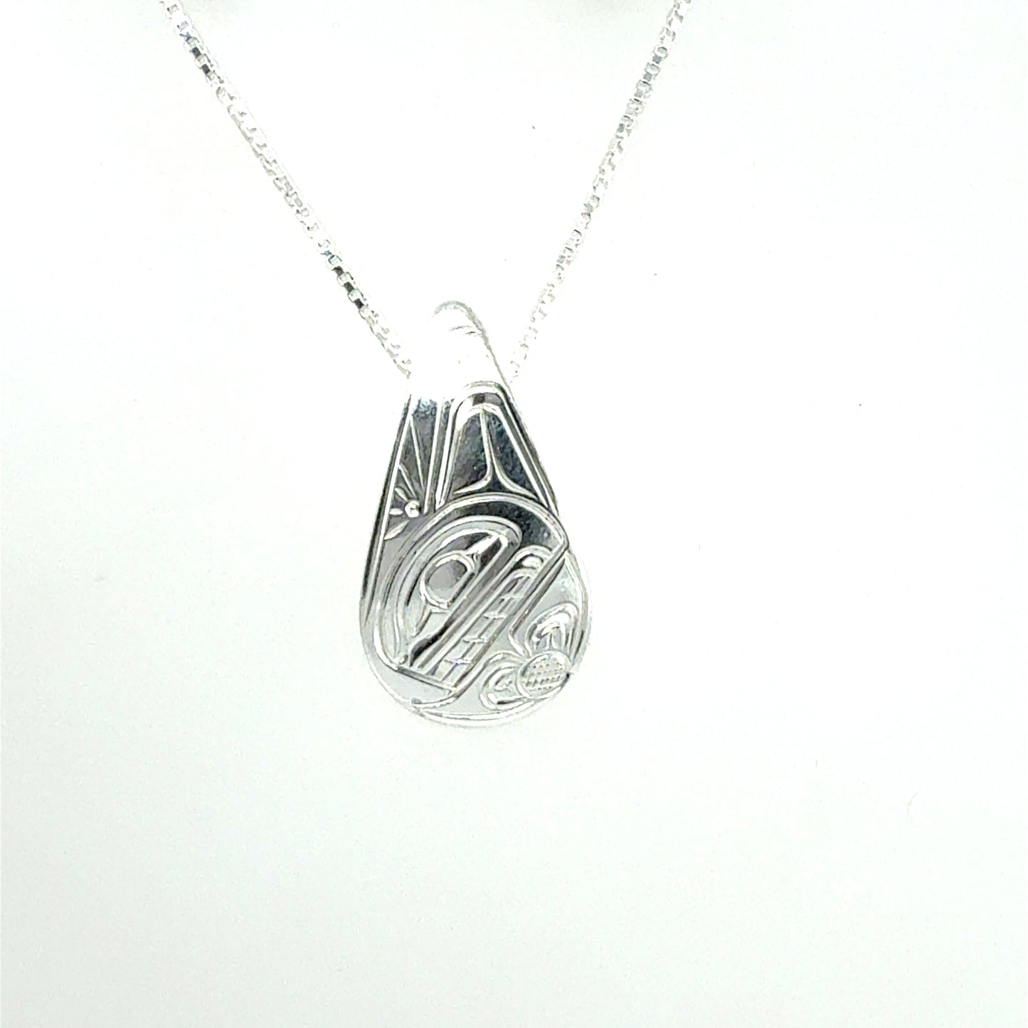 Pendant - Sterling Silver - Small - Teardrop - Orca
