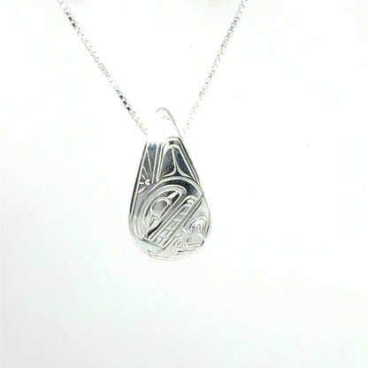 Pendant - Sterling Silver - Small - Teardrop - Orca