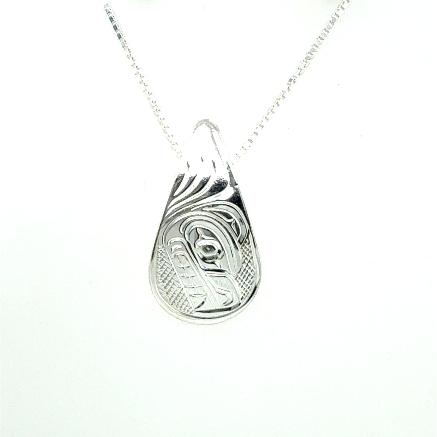 Pendant - Sterling Silver - Small - Teardrop - Bear