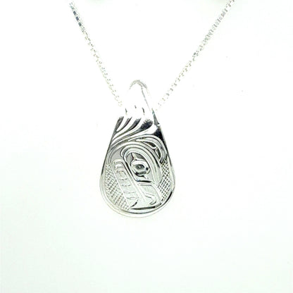 Pendant - Sterling Silver - Small - Teardrop - Bear